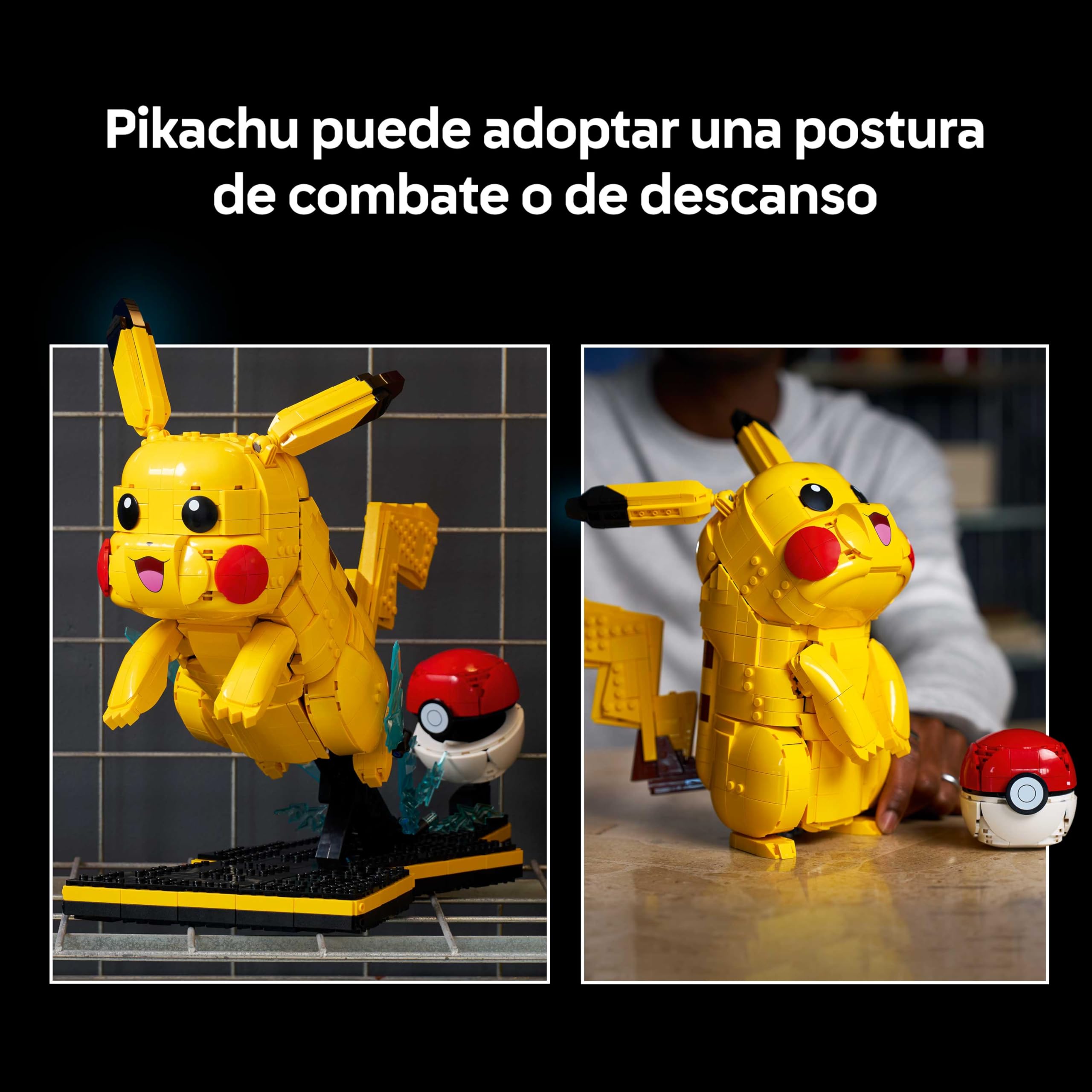 LEGO Pokémon Pikachu y Poké Ball - Maquetas para Construir para Adultos - Figura Articulada de Anime con Base de Exposición - Decoración Gamer de Escritorio - Regalo Coleccionable - 72152