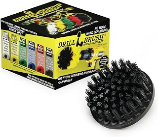Ultra Stiff 4-Inch Electric Spin Scrubber: Industrial Cleaning Supplies for BBQ, Oil Stains, Rust, Metal, Concrete, Grates, Smoker, Griddle, Outdoor Deck, Garage, & Driveway - No Wire Brush for Drill