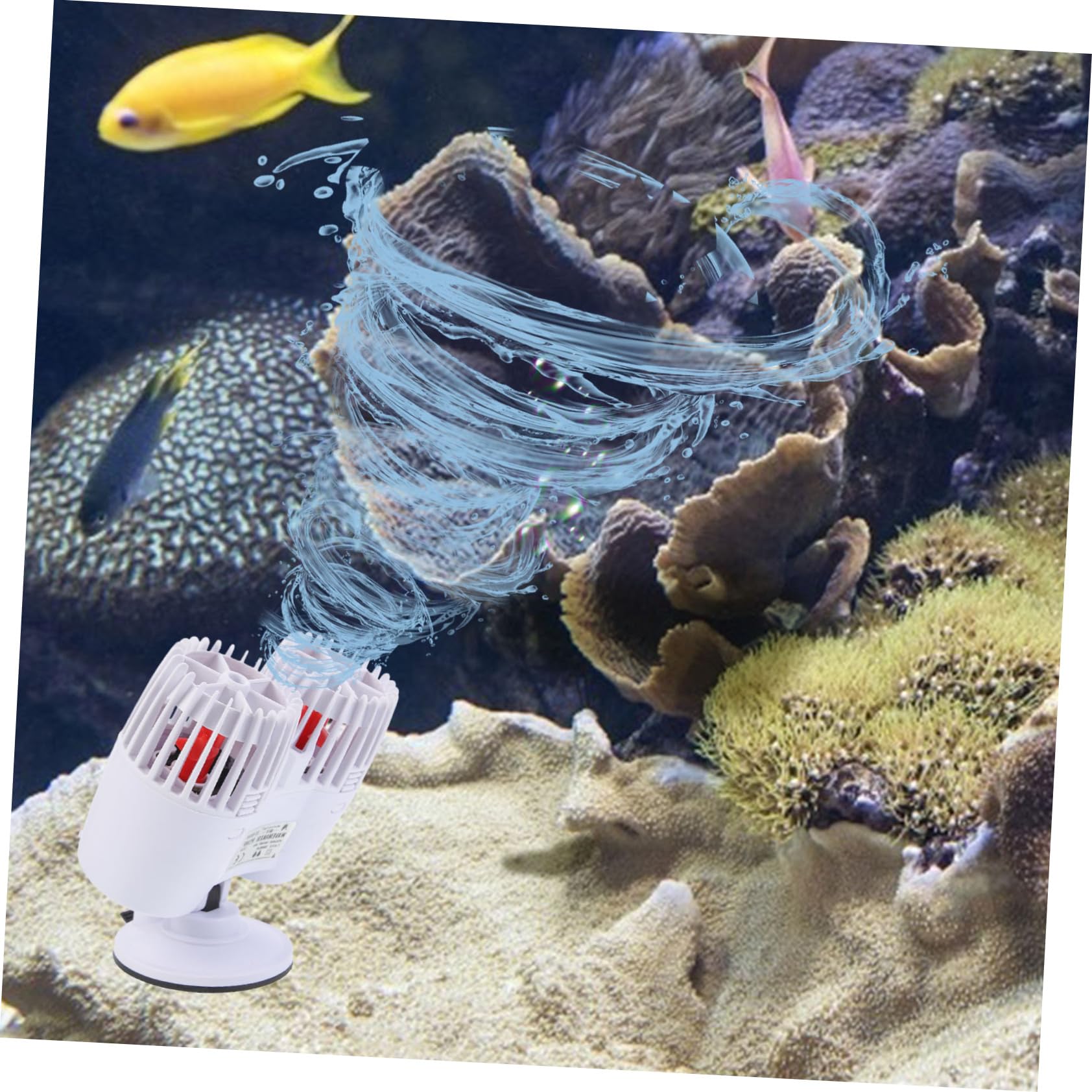 Angoily Leise Wellenpumpe aus Kunststoff mit Saugnapfbasis für Aquarium 15000l/h Förderleistung 20w Leistung und 200cm Kabel für Kleine Aquarien