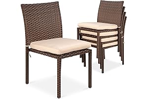 4-Stackable Outdoor Wicker Dining Chairs