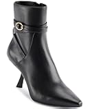 KARL LAGERFELD Women's Karly Pointed Toe Heeled Ankle Bootie with Belt Detail Boot