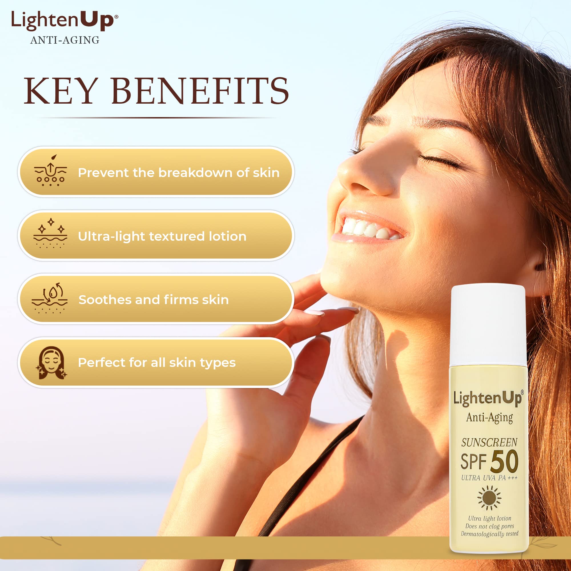 LightenUp Anti-aging Sunscreen SPF 50 90 ml