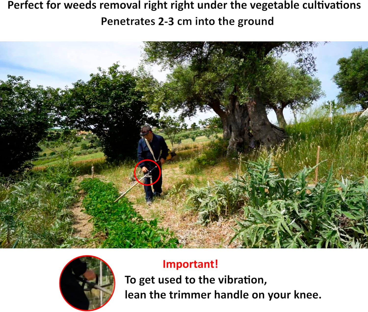 Weed Root Removal Head Tiller – Trimmer Attachment - Root Tiller Attachment - Weed Eater Head - Brush Cutter Head - Weed Eater Attachment - Garden Weeder - Trimmer Blade (Tiller-O)