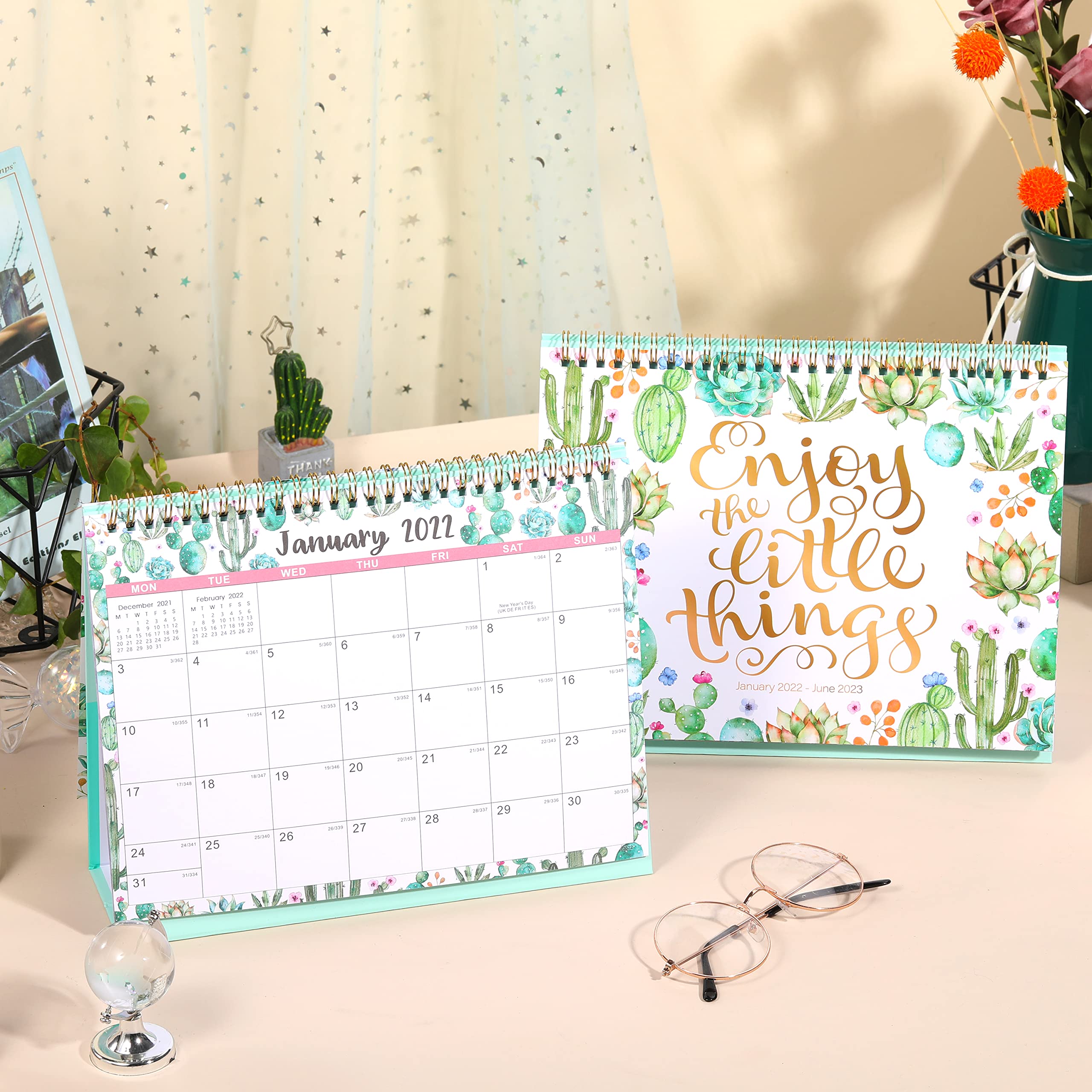 Amazon Brand Eono Desk Calendar 20222023, Standing Flip 20222023