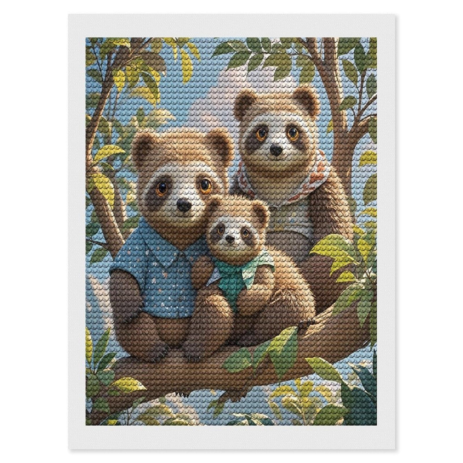 FekiLoot Sloth Family Diamond Painting Kits for Beginners DIY Diamond Art Kits for Adults Full Drill Round Diamond Dot Gem Art Painting Fun DIY Crafts for Home Kitchen Wall Decor Gift 12"x16"