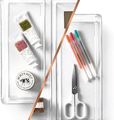 Miniatura 4 de BINO | Oblong Plastic Drawer Organizer Bin, 2-Pack | THE ARTISAN COLLECTION | Multi-Purpose | Durable | BPA-Free | Desk, Vanity, Bathroom & Makeup