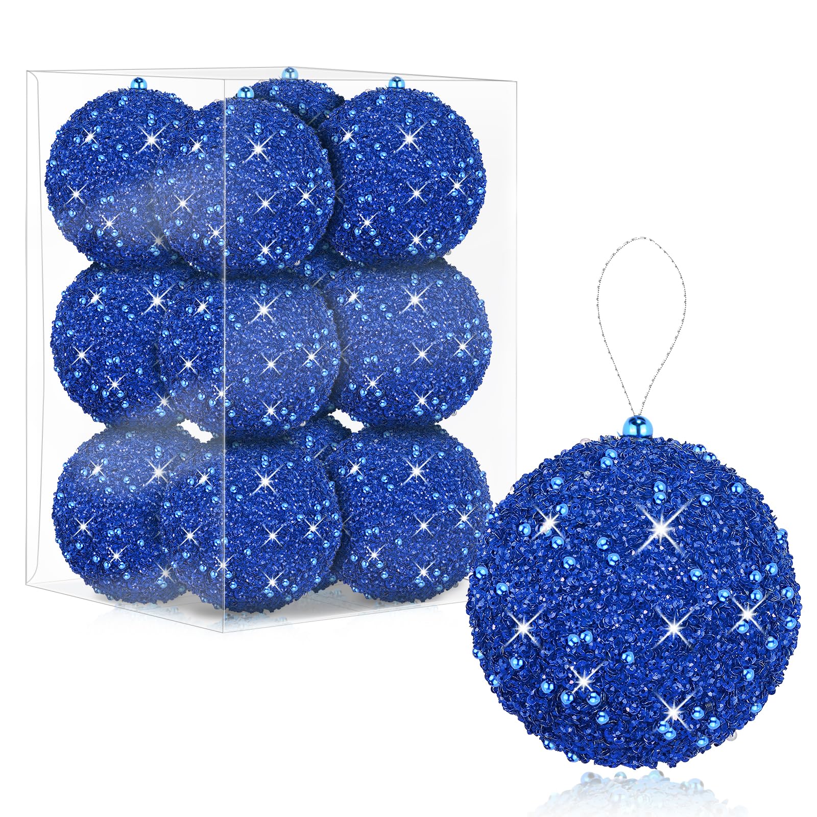 Photo 1 of 12 Pcs 4 Inch Large Christmas Balls white Christmas Ball Ornaments Shatterproof Christmas Decorations Tree Balls for Xmas Trees Wedding Party Holiday Decorations Tabletop Trees Decoration