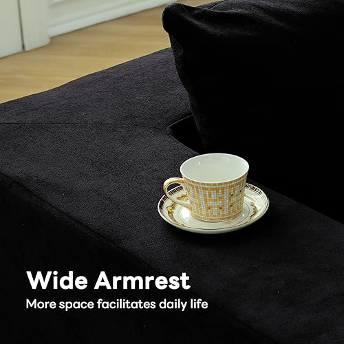 Miniatura 8 de Vamcheer Sofá seccional modular - Sofá sin patas en forma de L moderno con asiento profundo, sofás tapizados seccionales para sala de estar,