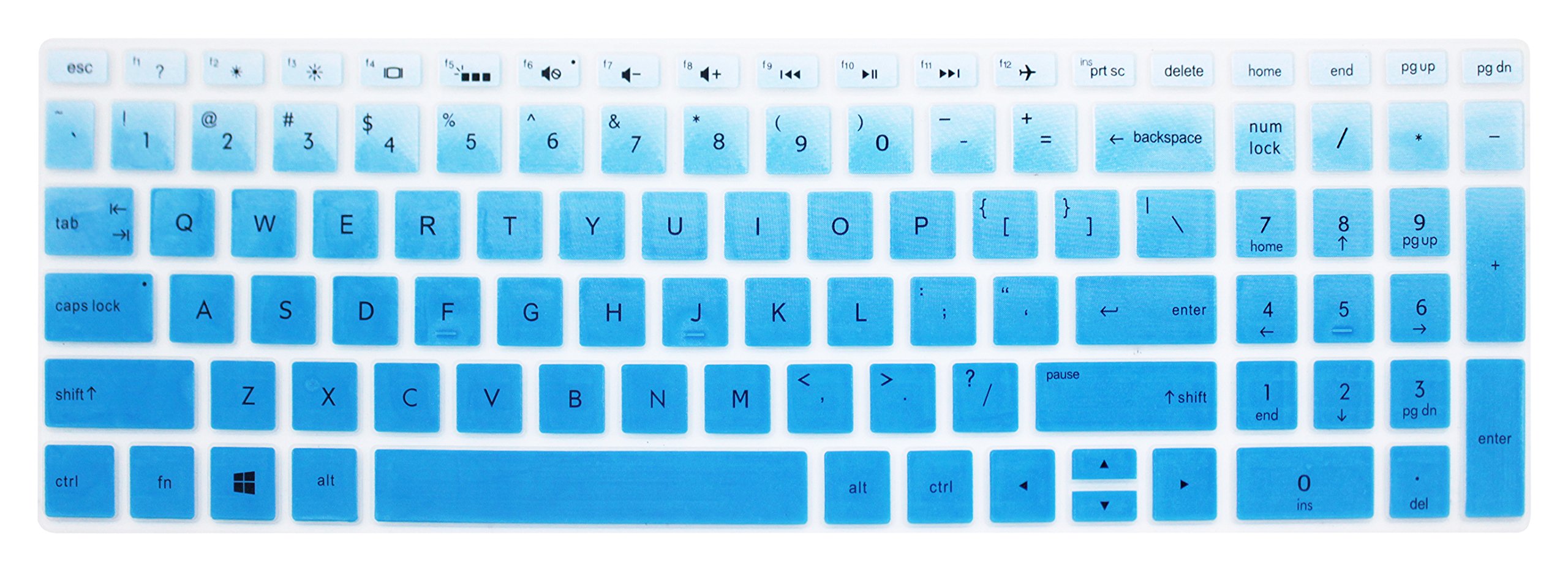 Keyboard Skin for 15.6" HP Pavilion X360 15-br075nr HP Envy x360 15m-bp 15m-bq HP Spectre x360 15-ch011dx HP Pavilion 15-cb 15-cc 15-cd 15-bw 15-bs & 17.3" HP 17m-ae 17-bs Series - Blue Ombre