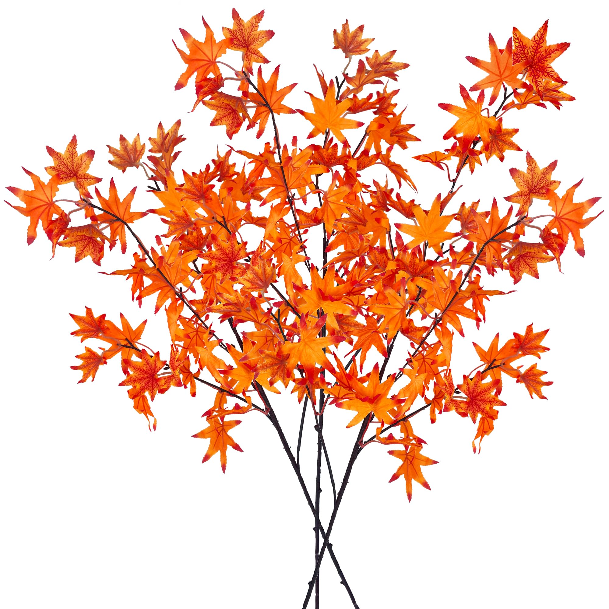 ROLLWAY 3 flores de otoño artificiales, hojas de otoño, decoración de ramas
