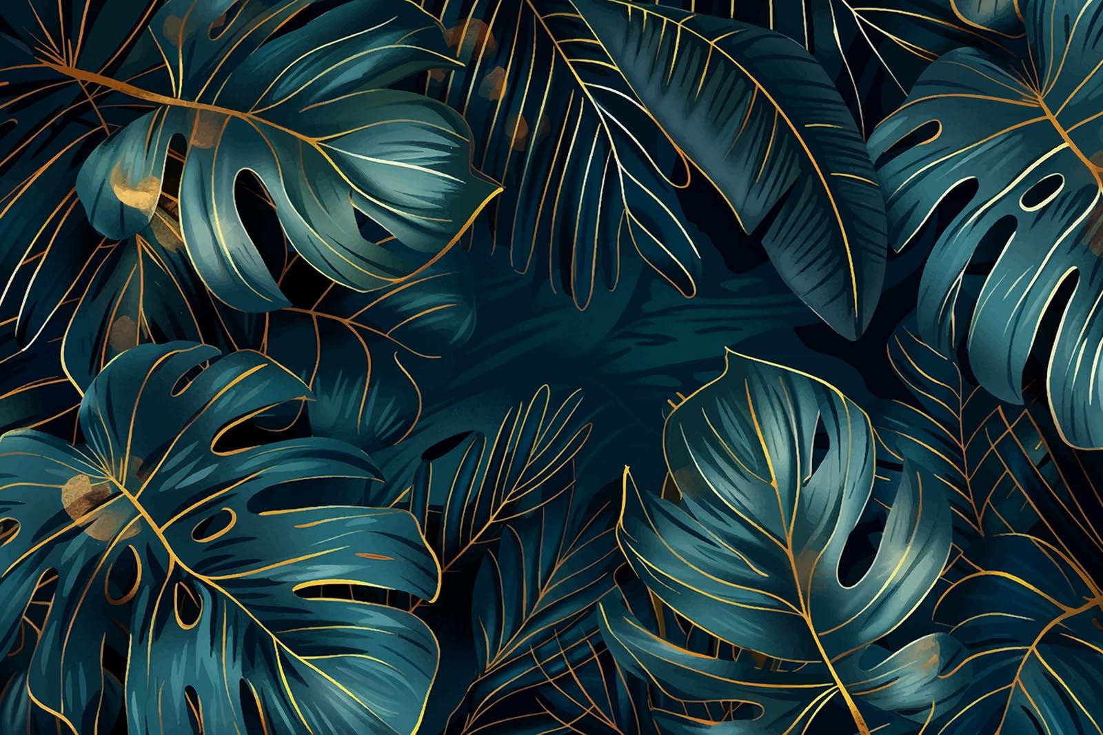 Papier peint panoramique feuilles tropicales 480x320 tapisserie murale XXL salon