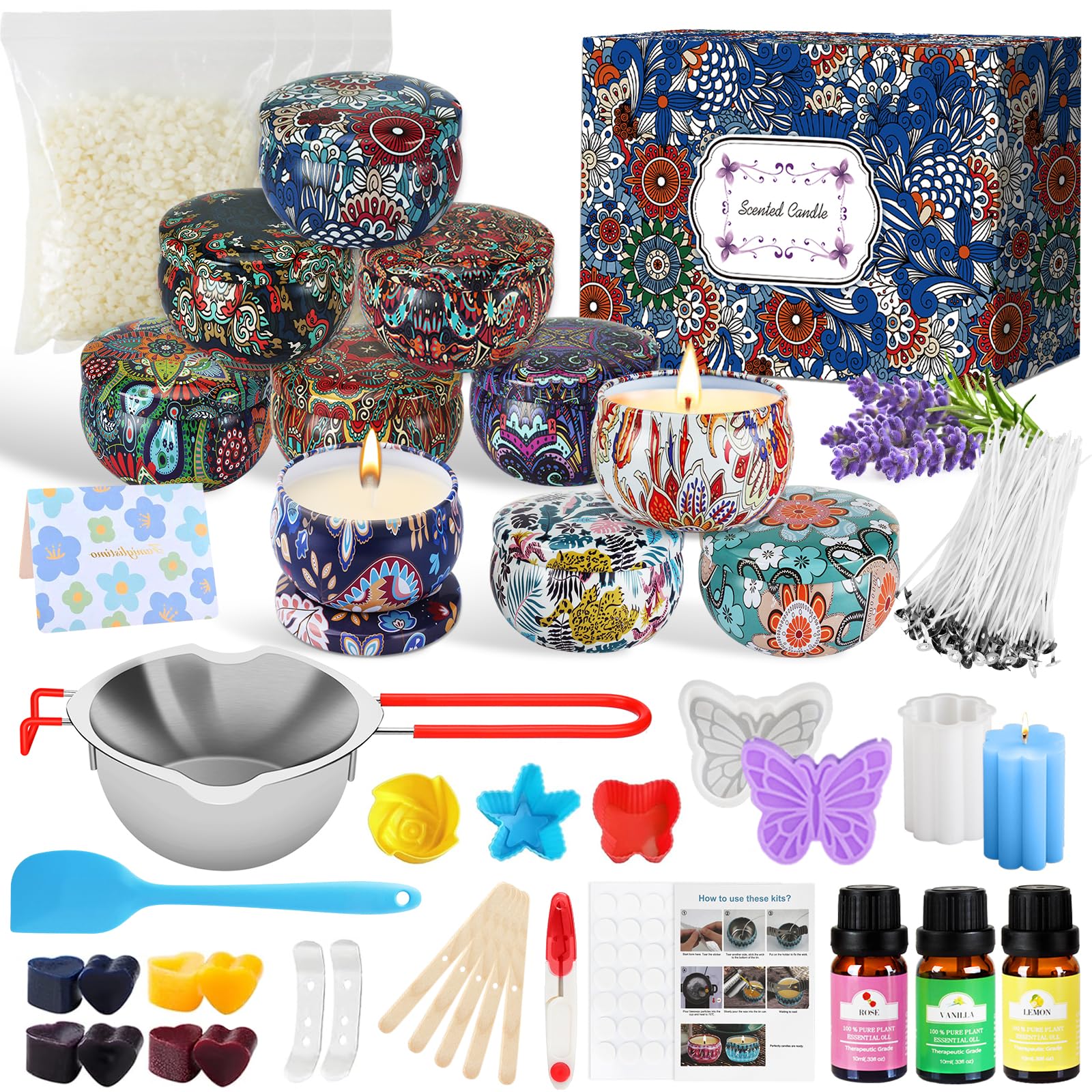 UCAMP Kit de Fabricación de Velas,Kit de Fabricación para Velas,Kits para Fabricación de Velas,Erramienta para Velas de Bricolaje,Kit Velas Aromaticas Fabricacion,DIY Juego Regalo para Velas