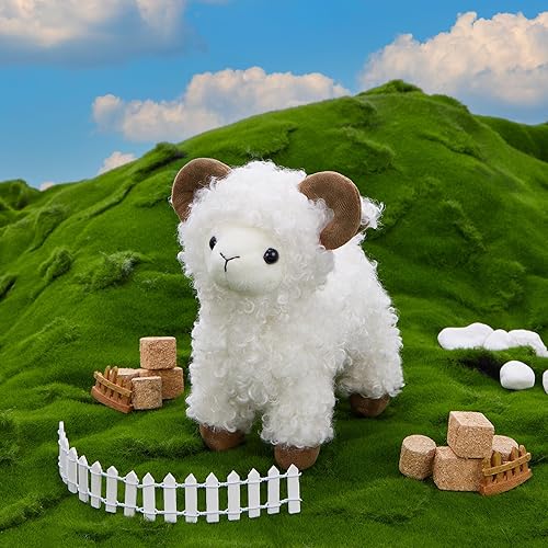 Miniatura 3 de MaoGoLan Juego de 6 peluches de animales de granja a granel de 10 pulgadas para niños, niñas, decoración de fiestas, centros de mesa y juego de