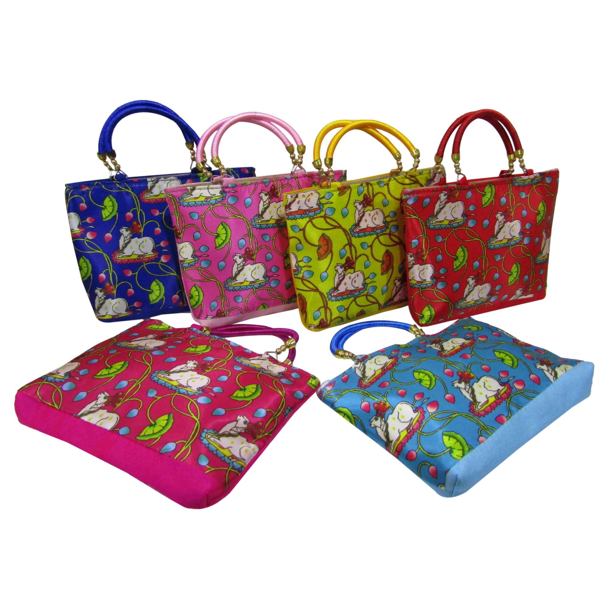 Purple Pink Pichwai Cow Print Design Potli Bag Return Gifts For Women Bulk Wedding Favors Potli Purse For Return Gifts For Mehandi, Shagun, Haldi, Baby Shower, Guest (Pack Of 6 Pcs) (B0CM7JX4QD) Amazon Price History, Amazon Price Tracker