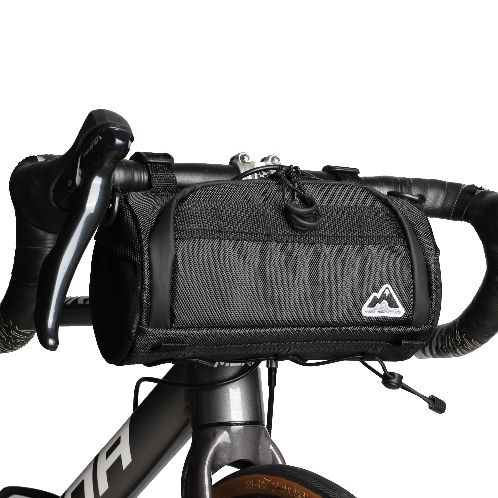 Bike Handlebar Bag, 3.1L Large Zipper Opening, Waterproof 1680D Oxford, 3-Point Mount, Detachable Shoulder Strap, Cycling Front Storage Bag with Mesh Side Pockets for Road Mountain E-Bike Commute