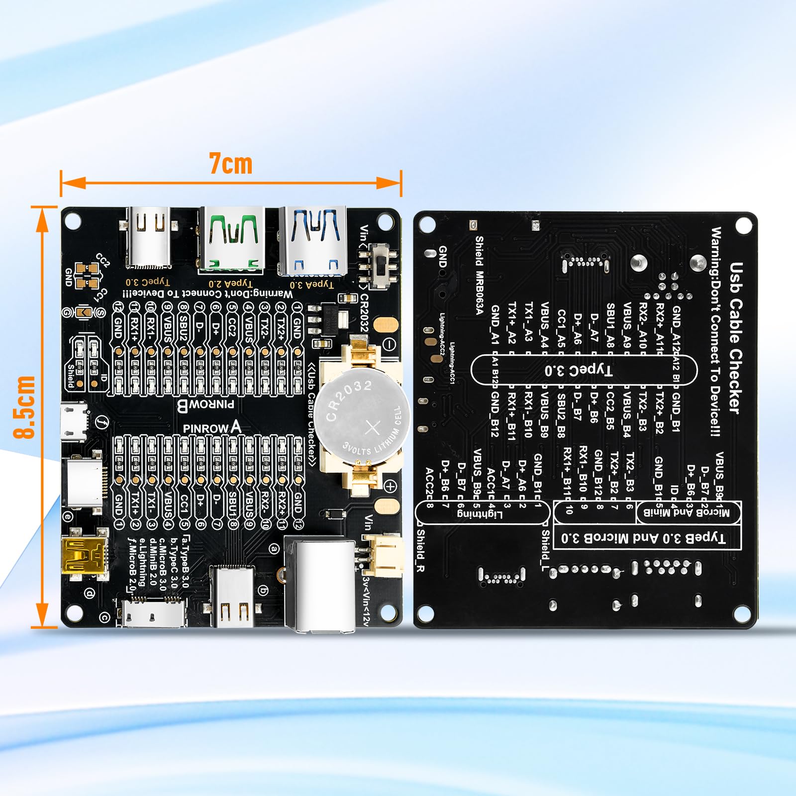 Heemol Tester kabli USB, tester kabli danych dla kabli USB C/A Micro USB z szybkim transferem, szybka organizacja nieuporządkowanych kabli poprzez sprawdzenie diod LED
