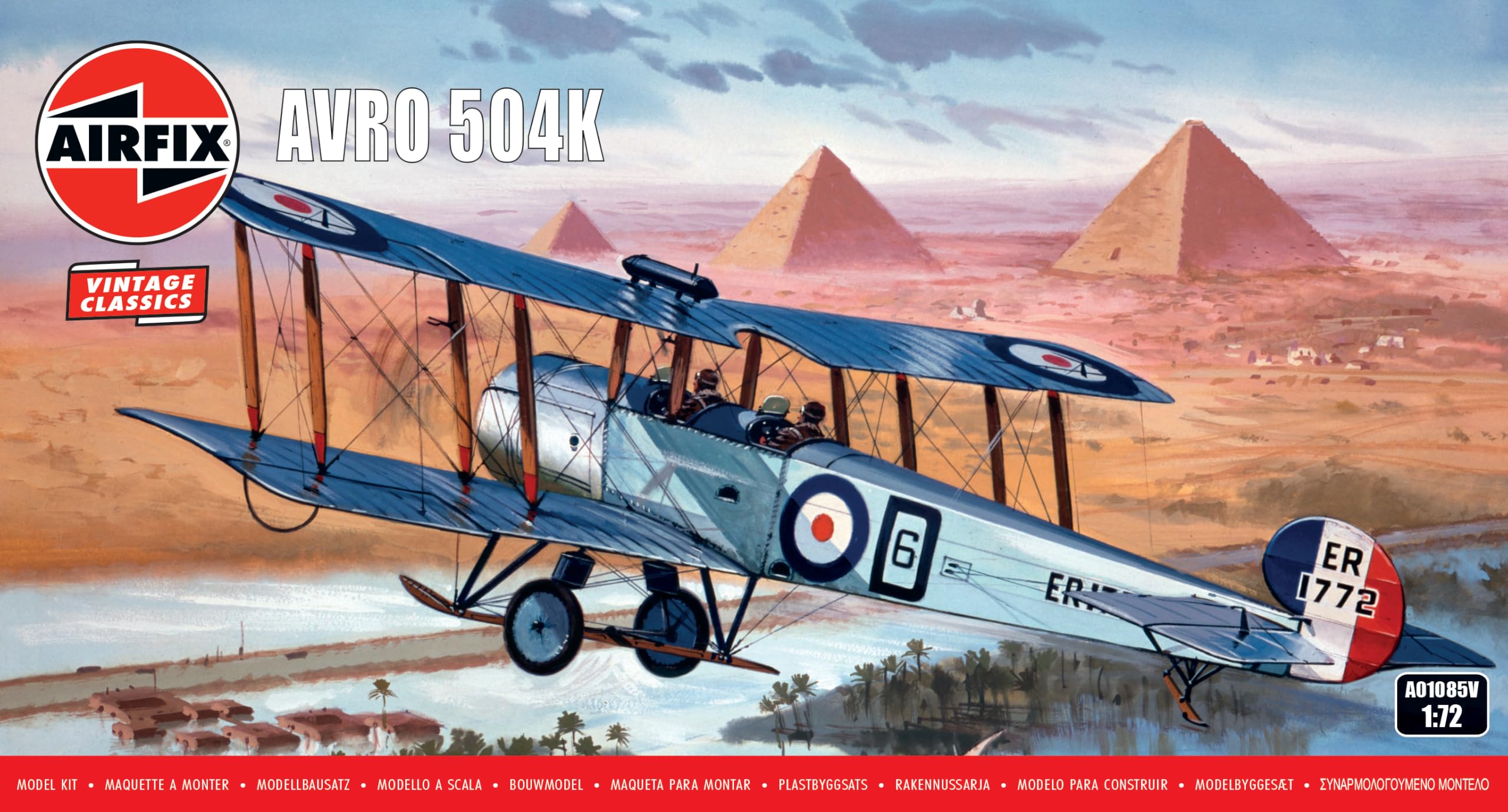 Airfix Vintage Airfix Model Kit A01085V Avro 504K, 1:72 Scale