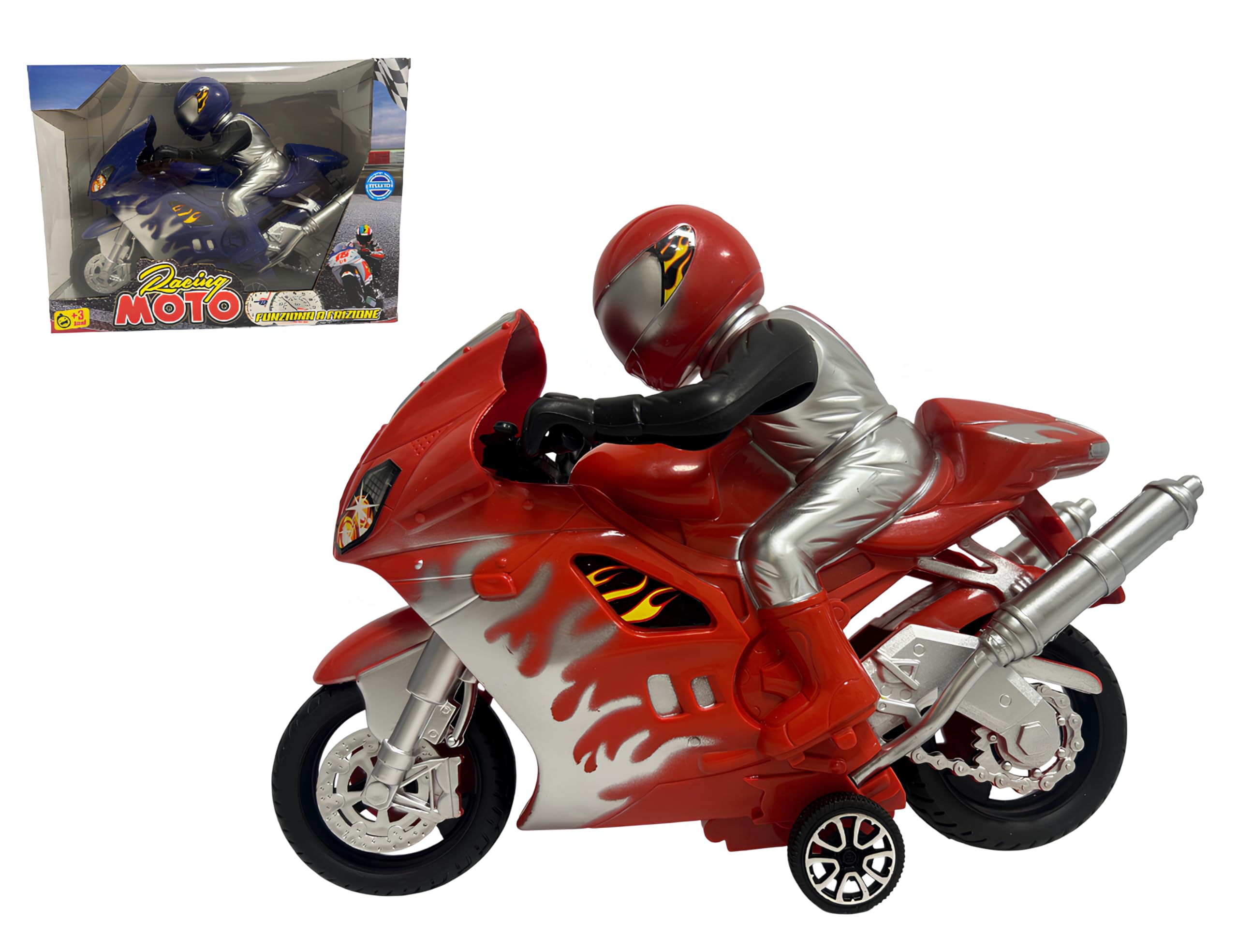 Moto Jouet pour enfants Maxi Moto avec Pilote avec Mouvement Embrayage de Course Super Racing Moto Route Vélo Sport de Route Jouet pour Enfants Couleurs Assorties
