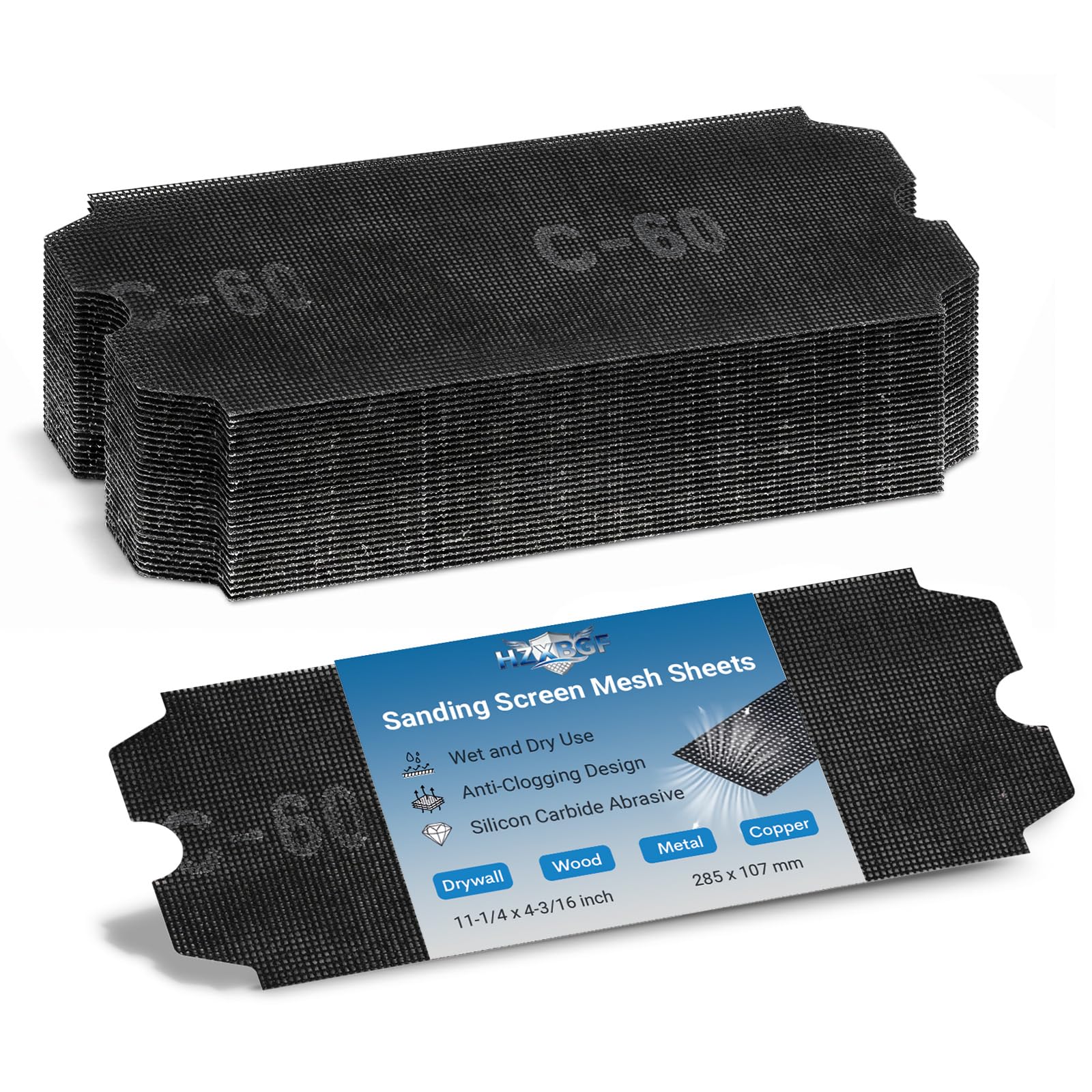 20Pcs 107x285mm Drywall Sanding Screen, 60-320 Grit Mesh Sandpaper