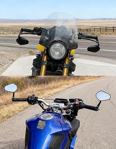 Miniatura 6 de KEMIMOTO Espejos de extremo de barra de motocicleta, ajuste universal para manillar de 78 pulgadas, espejos de manillar de aluminio Billet para