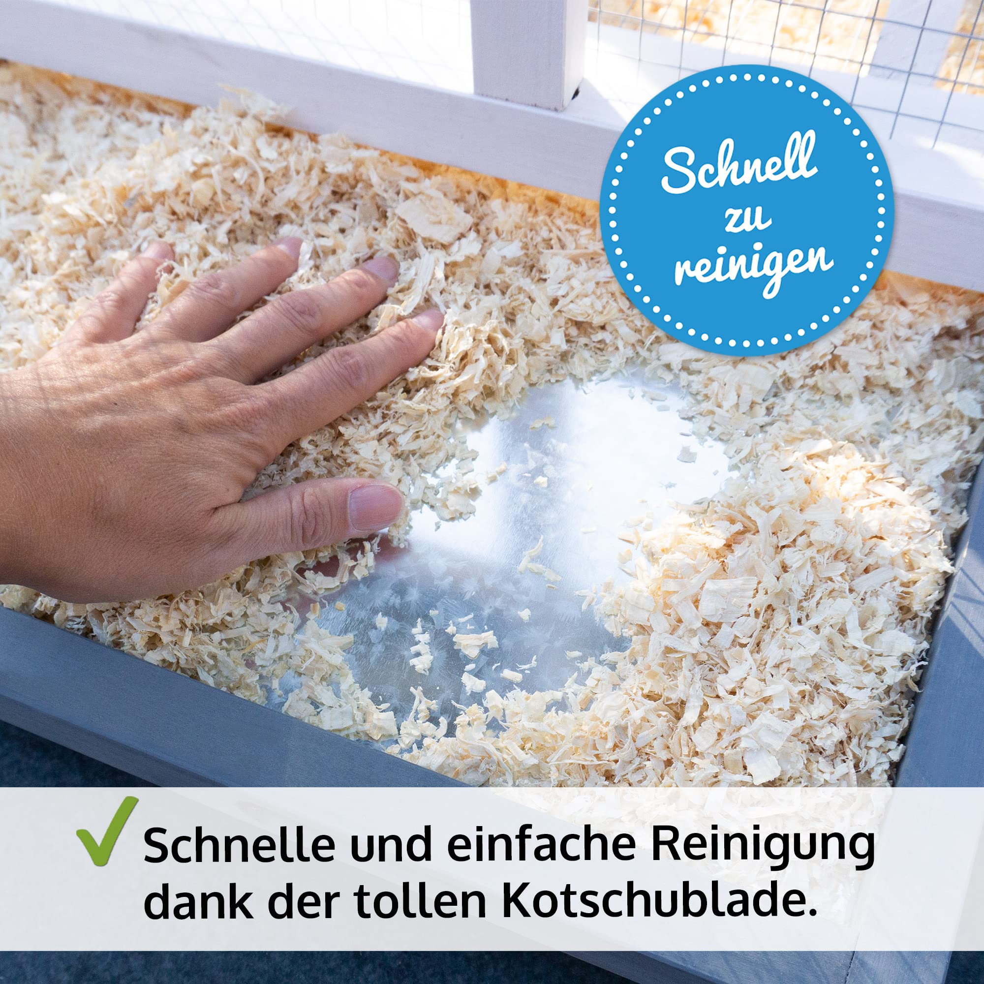 zooprinz Moderne Vogelvoliere, Vogelkäfig mit Kotschublade – aus hochwertigem Vollholz und verzinktem Draht – Witte-rungsbeständig in grau-weiß lasiert – 3 Modelle zur Wahl - Premium Vogelkäfig M