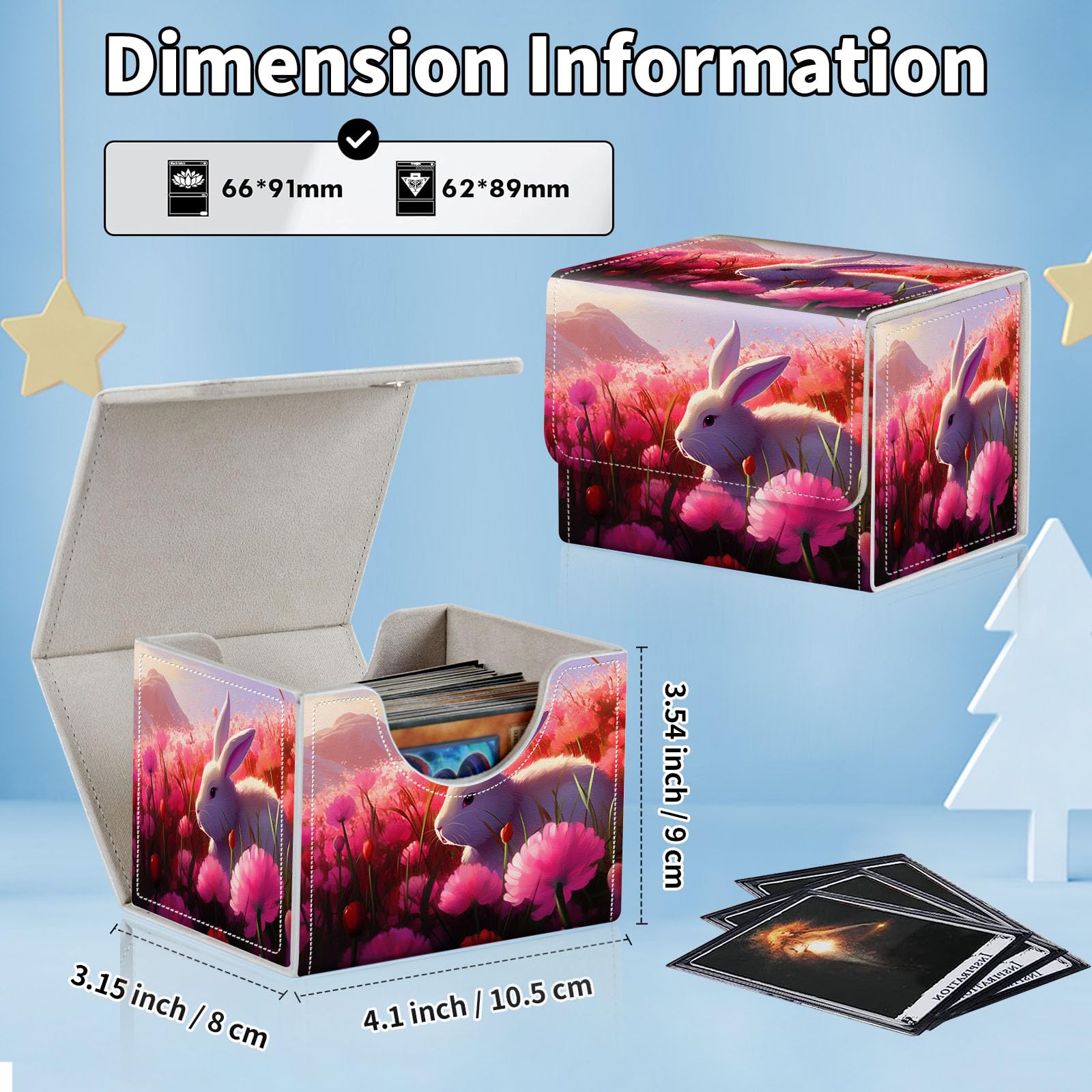 MTG Commander Deck Card Box/Holds 100 dbl sleeved/dice drawer /Black/Pokémon
