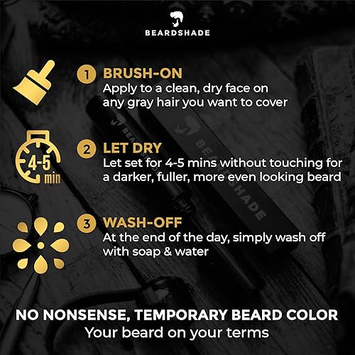 Miniatura 4 de Tinte negro para barba para hombres, color temporal de barba y tinte de cejas, tinte de bigote oscuro y colorante de barba para hombres - 0.3 fl oz