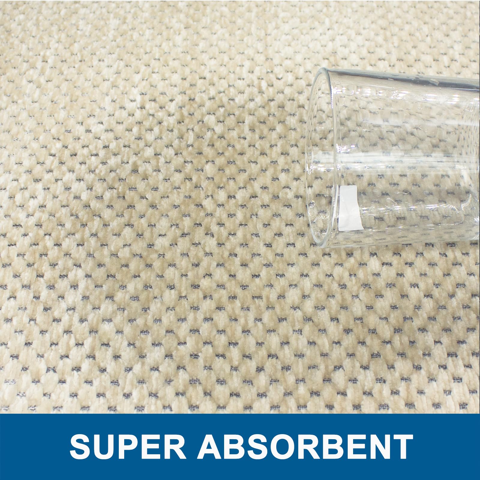 Cheerx Bathroom Rug 40 x 60 cm, Soft Chenille Fibre Bath Mat, Non-Slip Rubber Backed Floor Mat - Image 4