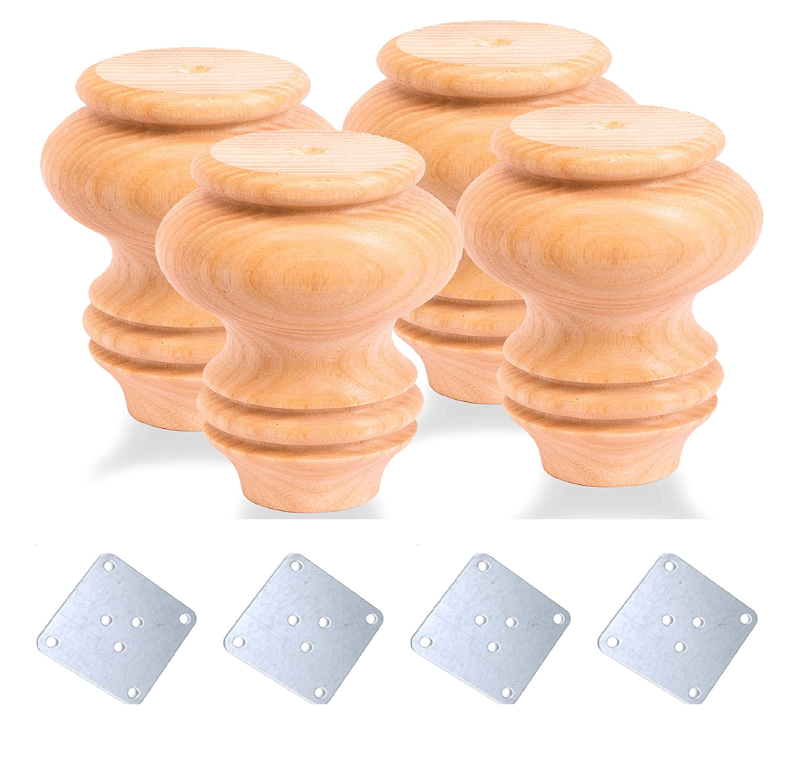 Buy UNIQUELLA Pack of Royal 4 Pcs Myanmar Pure Teak Wood Round