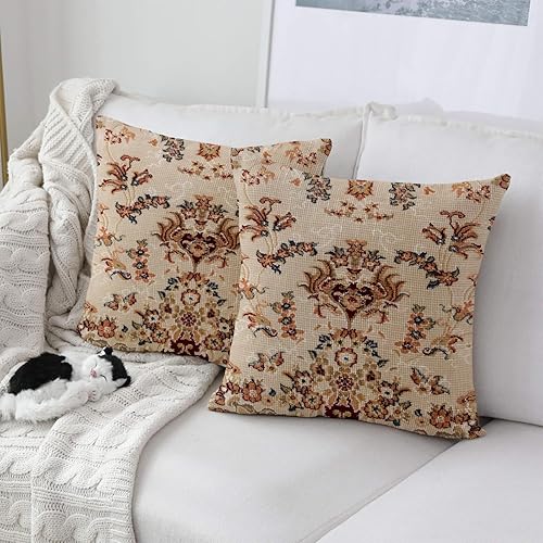 Miniatura 4 de eshabear 2 fundas de almohada de 18 x 18 pulgadas, diseño antiguo (18 x 18 pulgadas, textil ornamental tradicional)