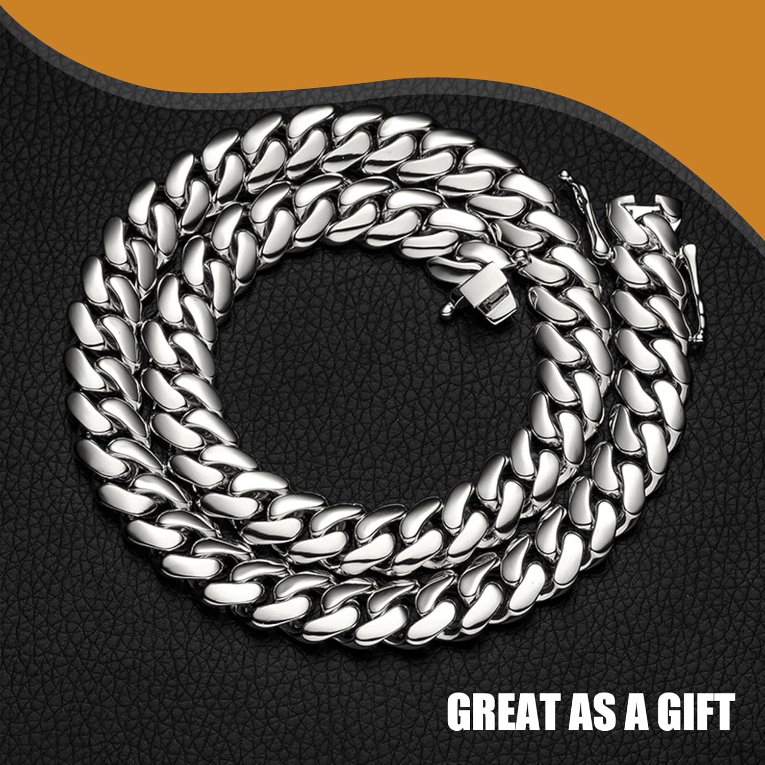 10mm Silver Plated Stainless Steel Cuban Link Chain Necklace & Bracelet -With Smooth Buckle Clasp - 7.5/8/8.5/9 Inch Bracelet & 18/20/24/30 Inch Necklace - Hypoallergenic Jewelry for Men & Women - Image 6