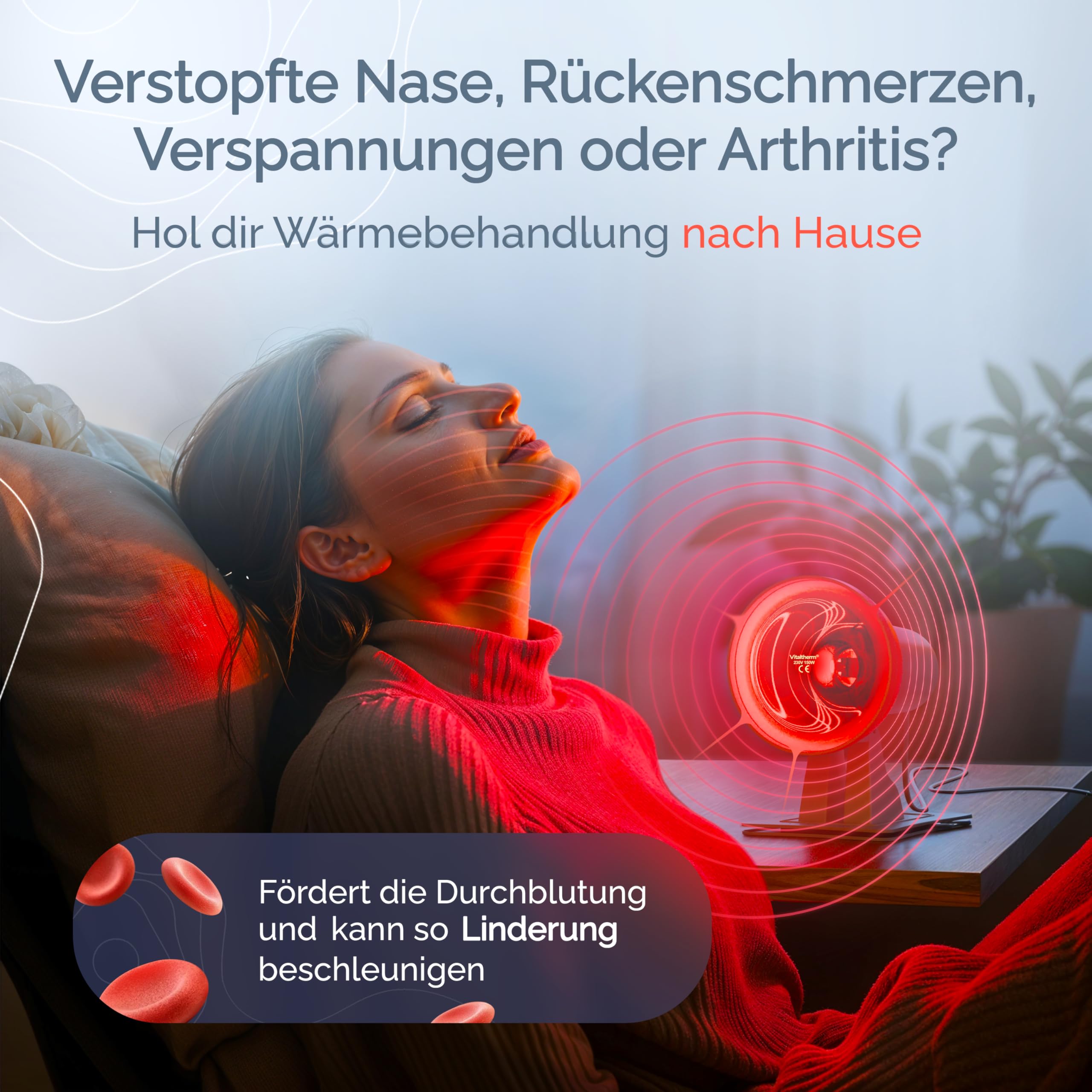 RW150 Rotlichtlampe 150W Infrarot Wärmelampe mit Timer & Dimmer