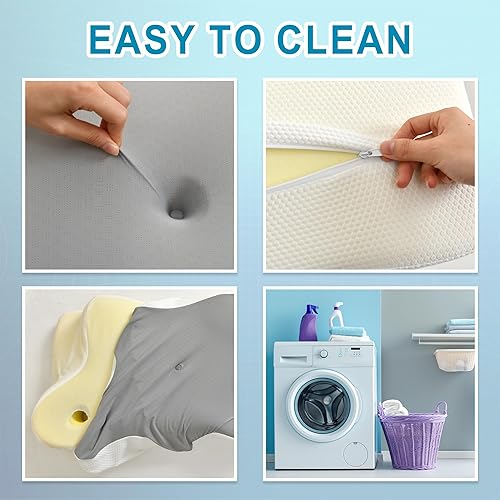 Miniatura 3 de DWCN Almohada cervical para aliviar el dolor de cuello y hombros, gel refrescante, soporte de espuma viscoelástica para dormir de lado, espalda,