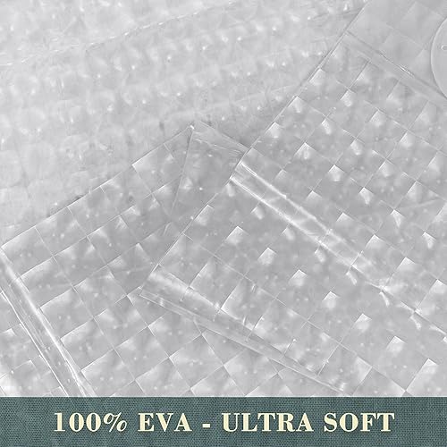 Miniatura 4 de Cortina de ducha o forro sin gancho, cortina de ducha de baño de rejilla resistente 8G, no requiere ganchos, plástico impermeable y libre de PVC,