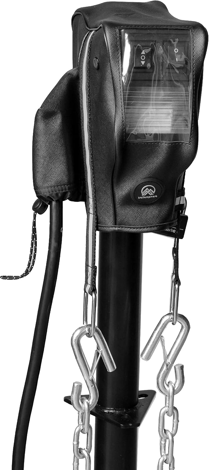 Clever Cover by Trailersphere Custom Electric Tongue Jack Cover for Trailer, RV, Camper, Chains Holder, Plug Protector, Sun and Waterproof (RAM Jack Cover)