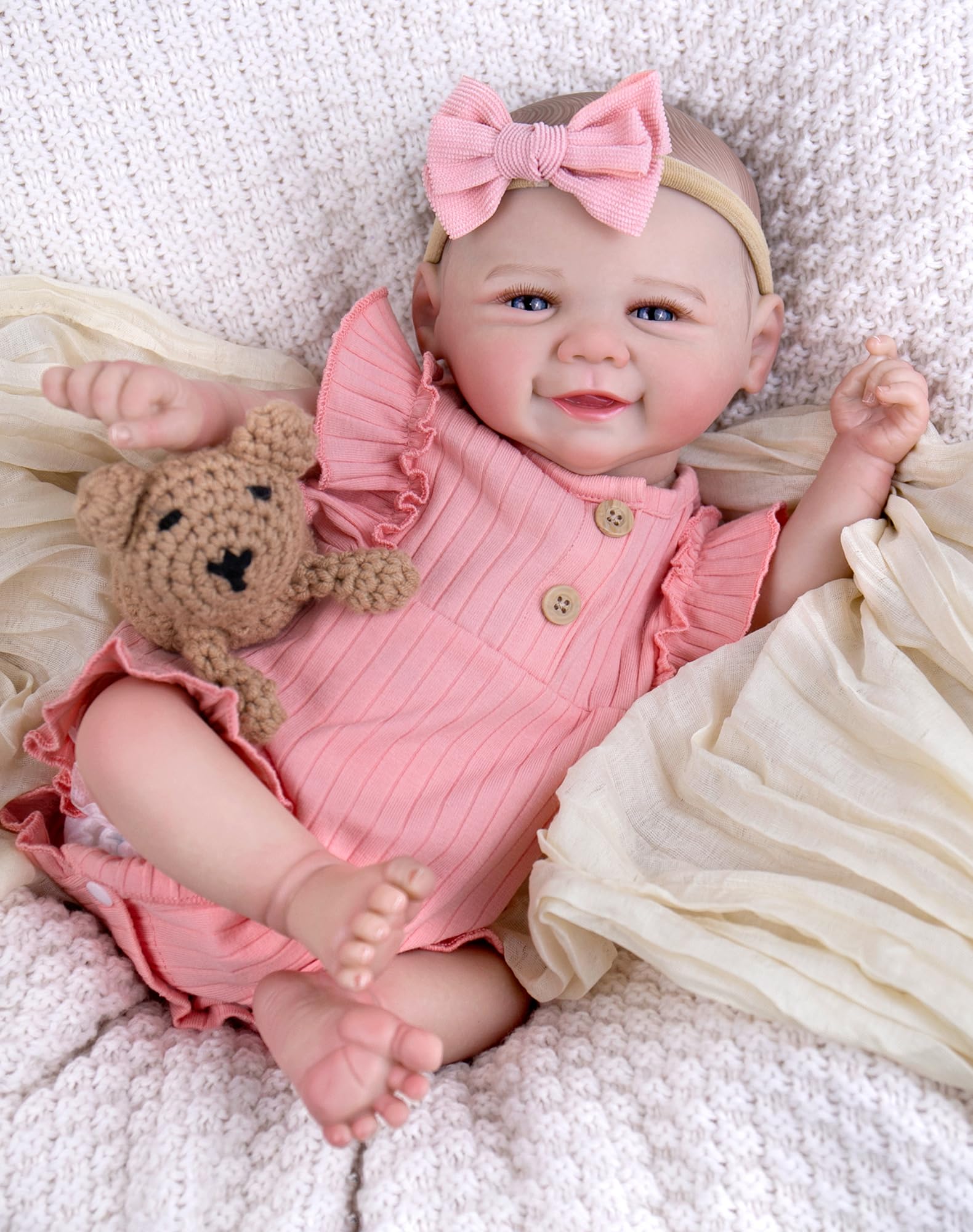 Aori Lifelike Reborn Baby Dolls - Realistic Newborn Baby Girl with Ultra-Realistic Handcrafted Details, Real Life Reborn Baby with Outfit for Kids 3+, Parents, Elderly and Collectors