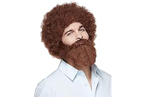 Complete the Bob Ross Canvas Costume with Wig and Beard