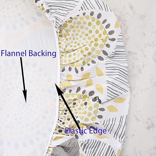 Miniatura 6 de Mantel redondo de vinilo ajustable con reverso de franela y borde elástico, impermeable, resistente a las manchas y el aceite, de cloruro de