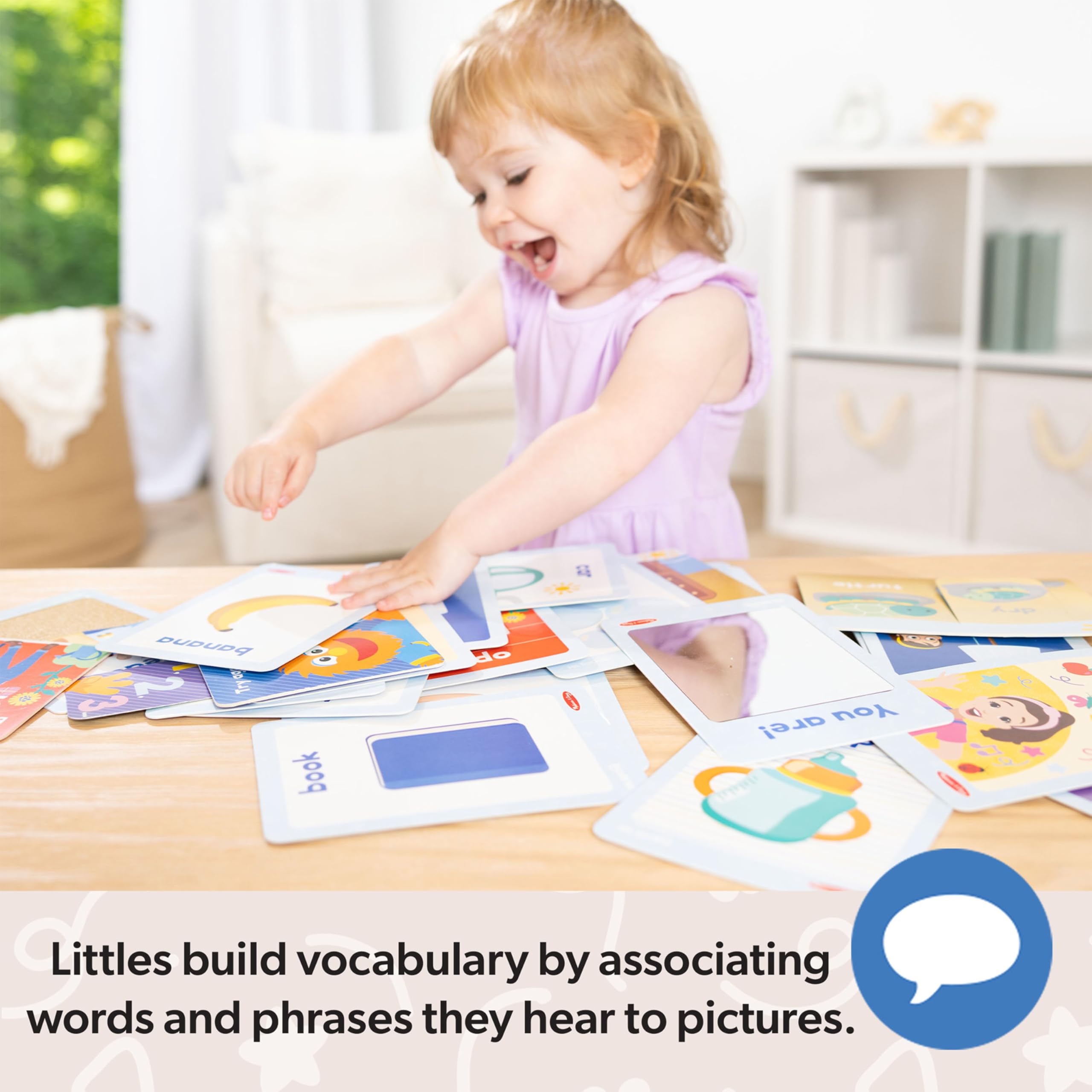 Melissa & Doug® Ms. Rachel™ First Words - Flashcard sensoriali, giocattolo educativo per bambini e bambine