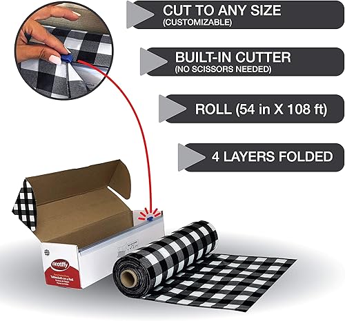 Miniatura 4 de Neatiffy Rollo de mantel de plástico desechable | 54 pulgadas x 108 pies | Mantel para mesas rectangulares, cuadradas, redondas ovaladas | picnic,