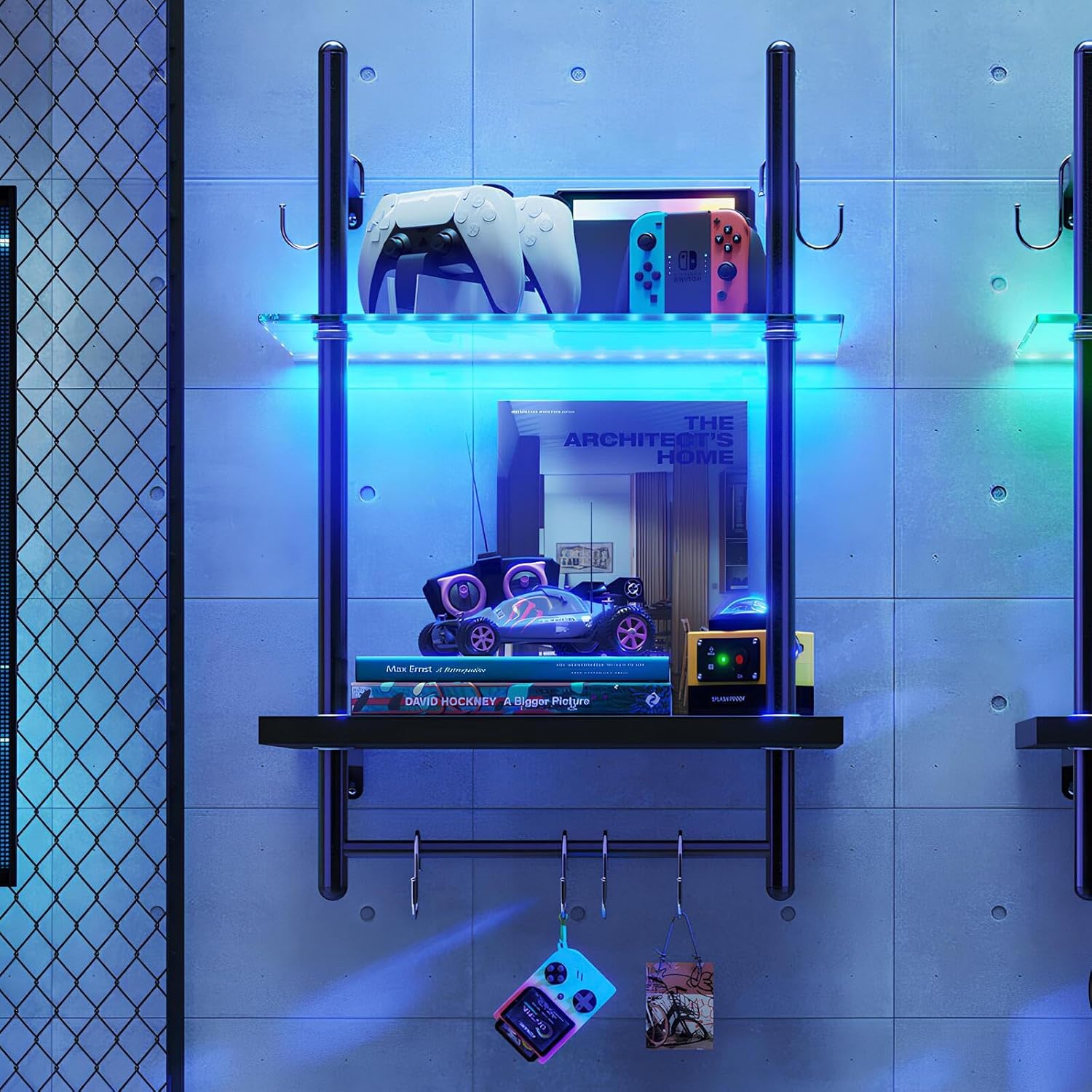 Bestier LED Gaming Floating Shelves for Wall