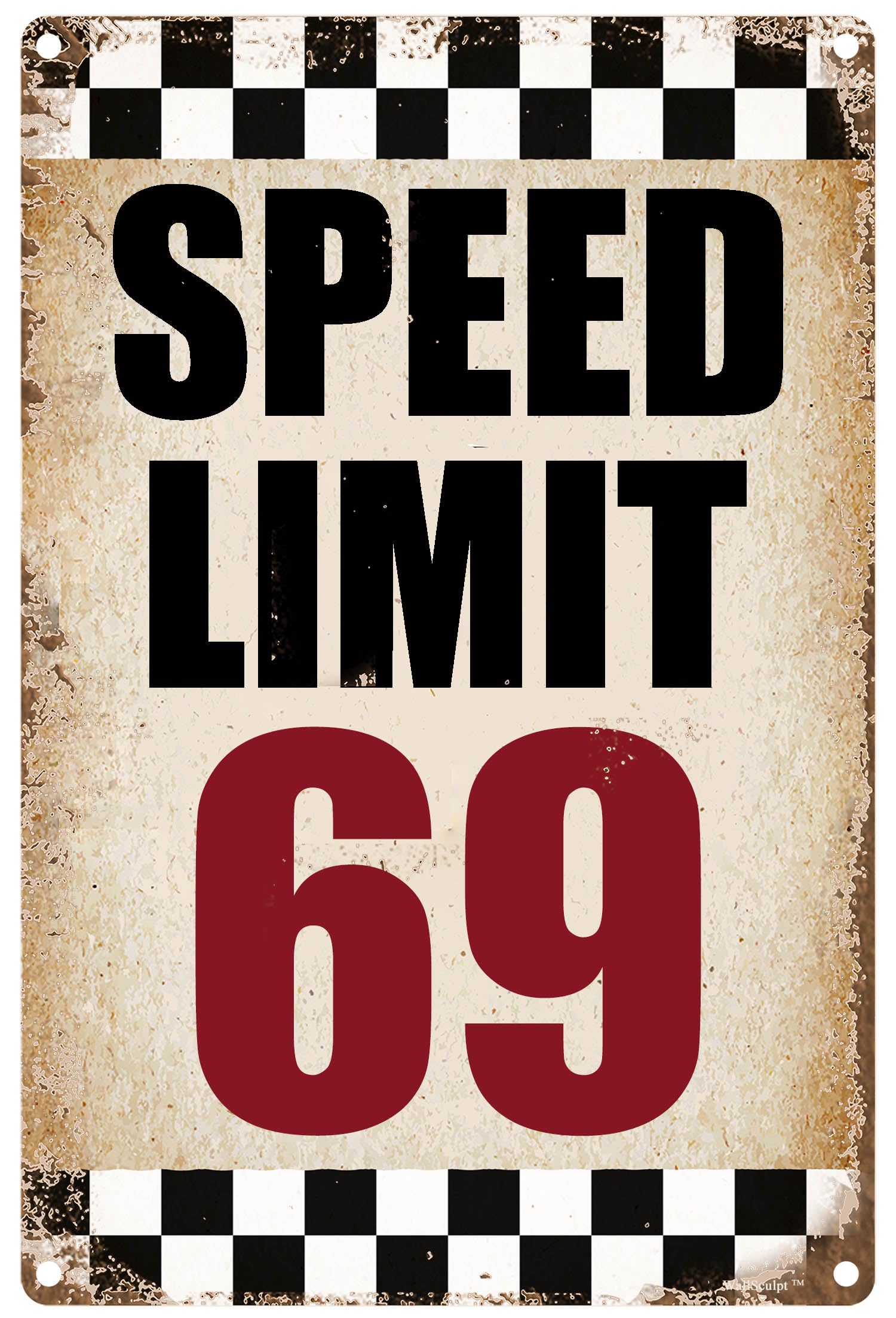 Aluminum Man Cave & Garage Decor: Funny Speed Limit Signs Car Poster Wall Decor for Men, Garage Accessories & Man Cave Accessories, Metal Signs & Funny Signs, 12x16 Inch (69)
