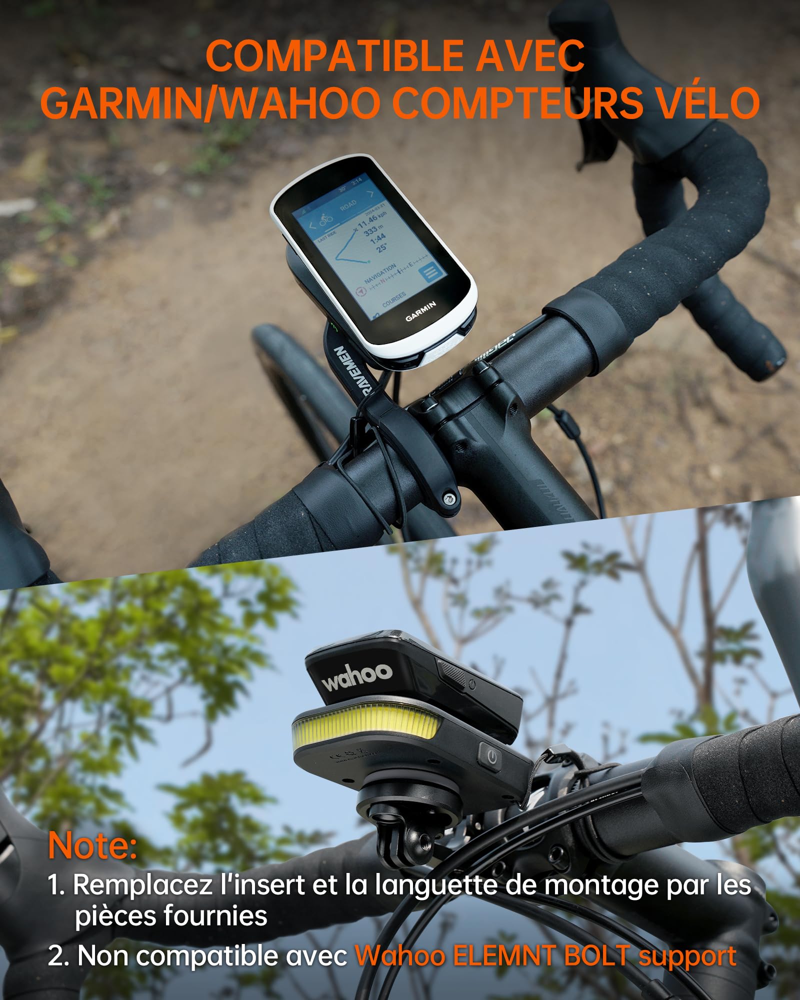 RAVEMEN FR300 Compatible avec Garmin/Wahoo Compteurs Vélo, 300 Lumens Éclairage Avant 6 Modes USB-C IPX6 étanche (Protégés par Un Brevet)