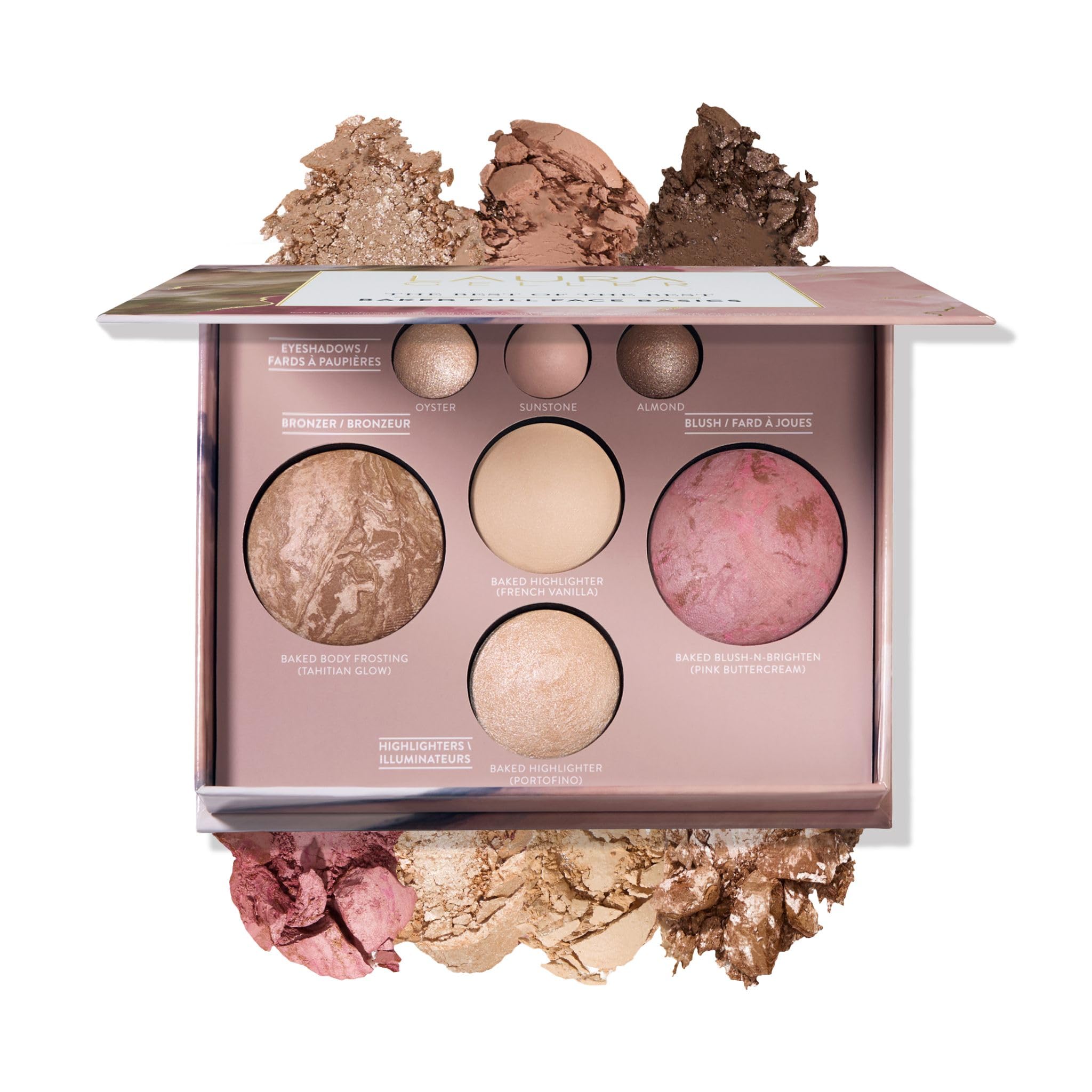 LAURA GELLER NEW YORK The Best of the Best Baked Starter Kit Palette - Full Size - Includes Bronzer, Blush, 2 Highlighters and 3 Eyeshadows - Travel-Friendly