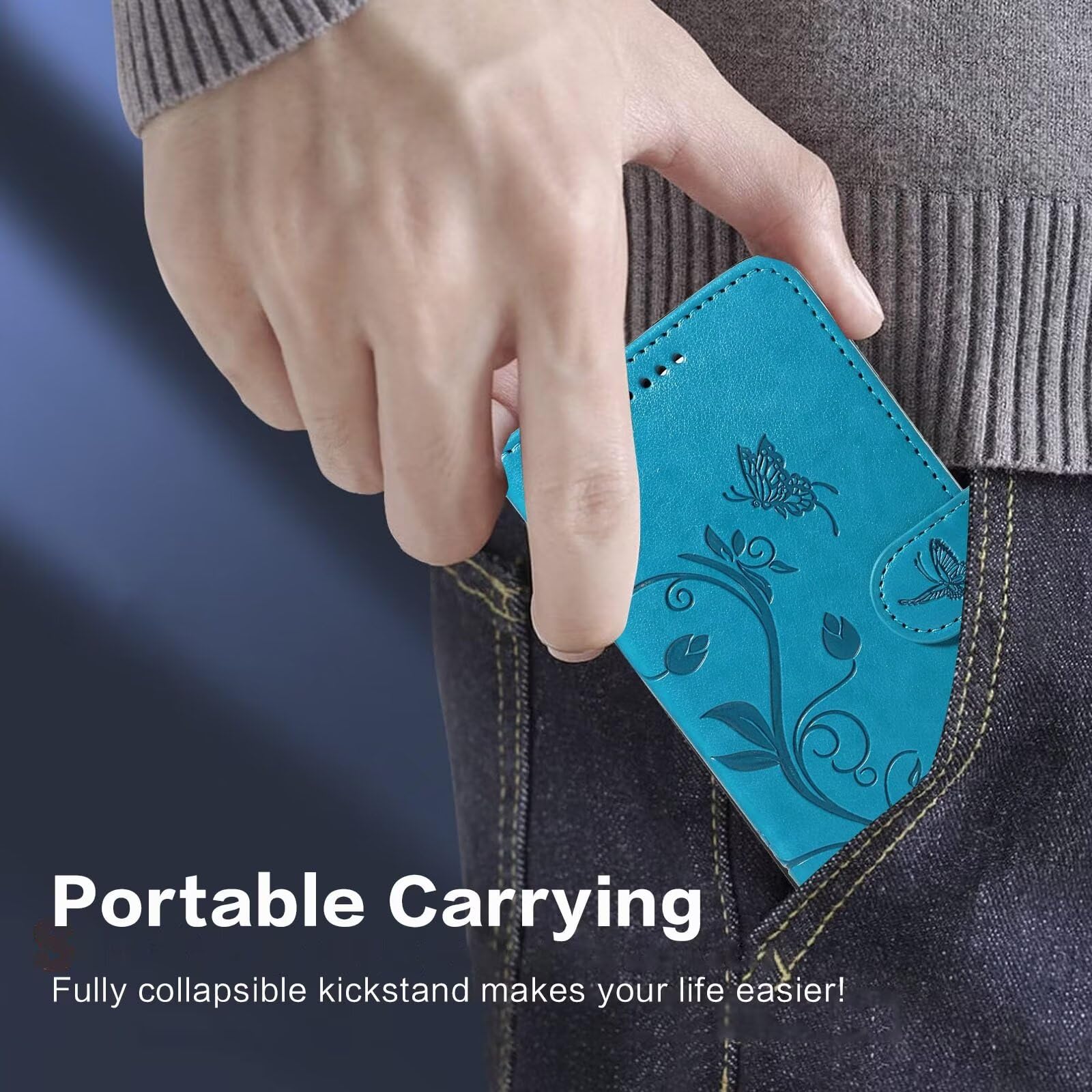 Custodia EKAM A Portafoglio Per Sony Xperia 10 V (2023) – Pelle PU Con Supporto E Carte, Rosa Oro