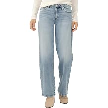 Silver Jeans Co. Womens Loose & Low Rise Straight Leg Jeans