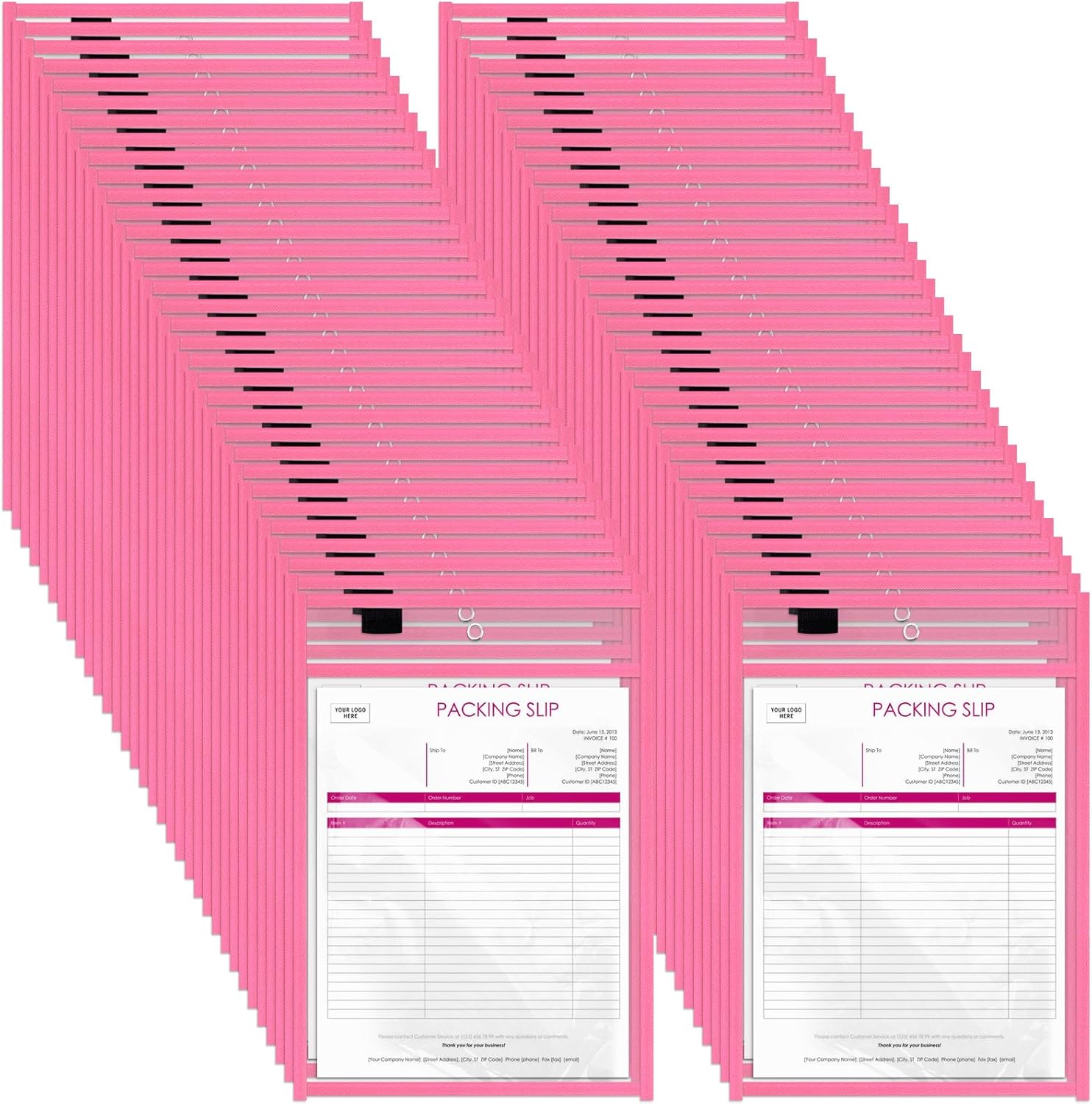 Seajan 120 Pcs Clear Dry Erase Pockets Plastic Sleeves for Paper 14 x 10 Inch