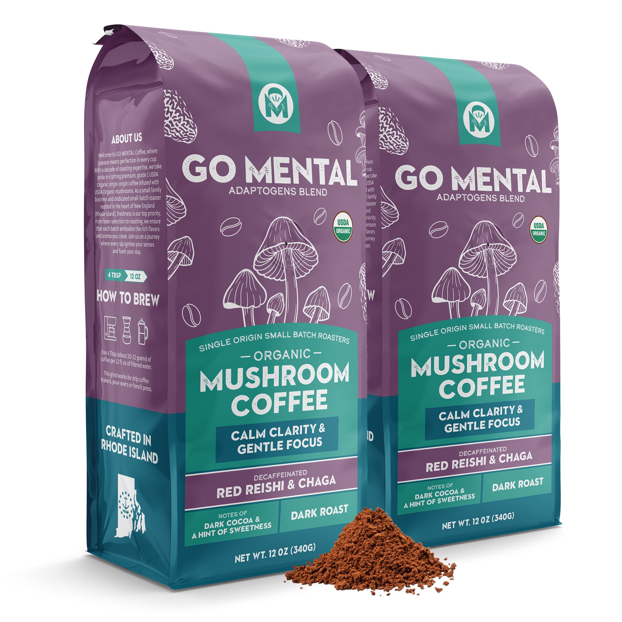 GO MENTAL Organic Mushroom Decaffeinated Coffee