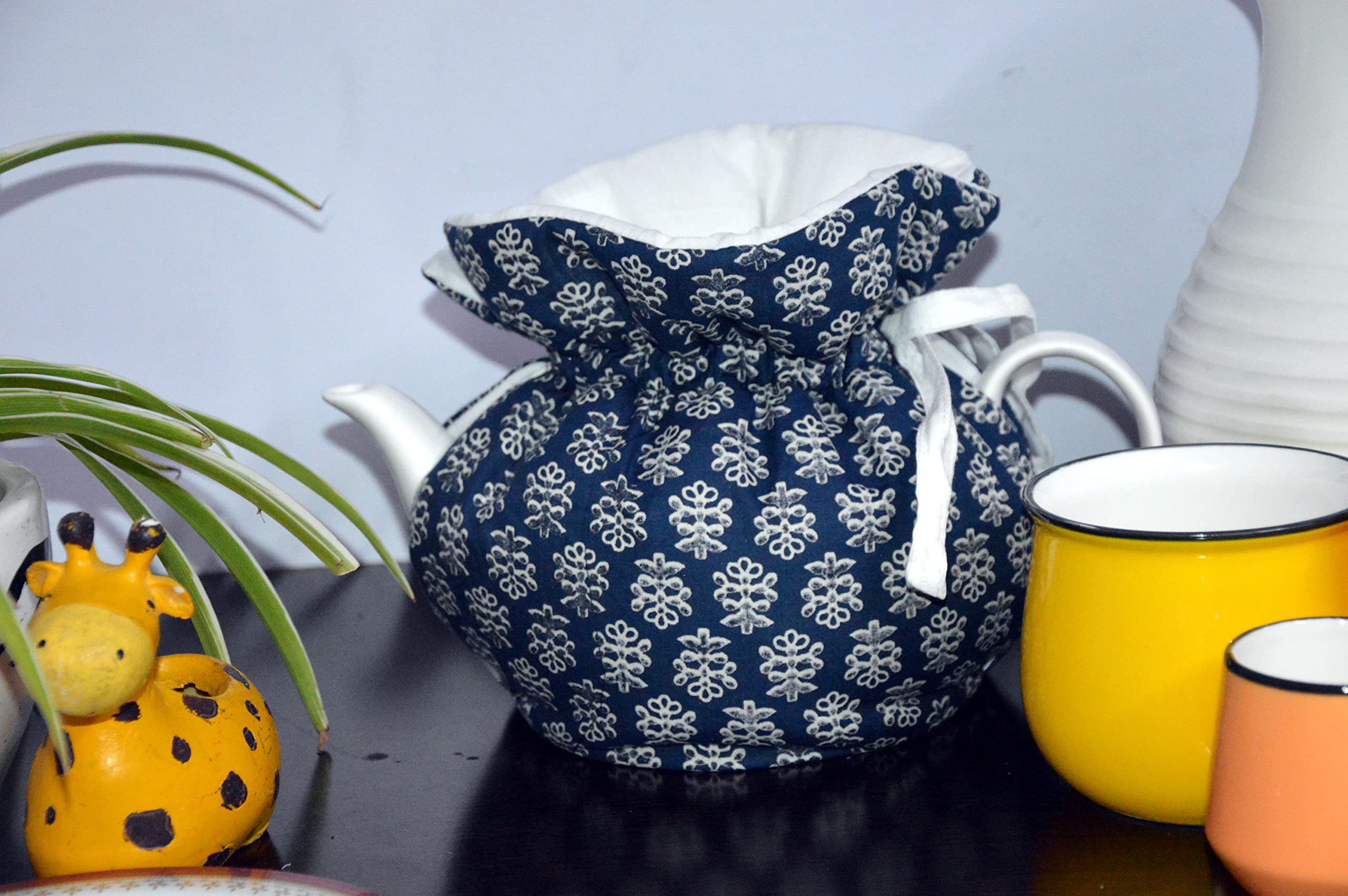 Couvre-théière vintage en coton avec coussin isolant pour femme, amie