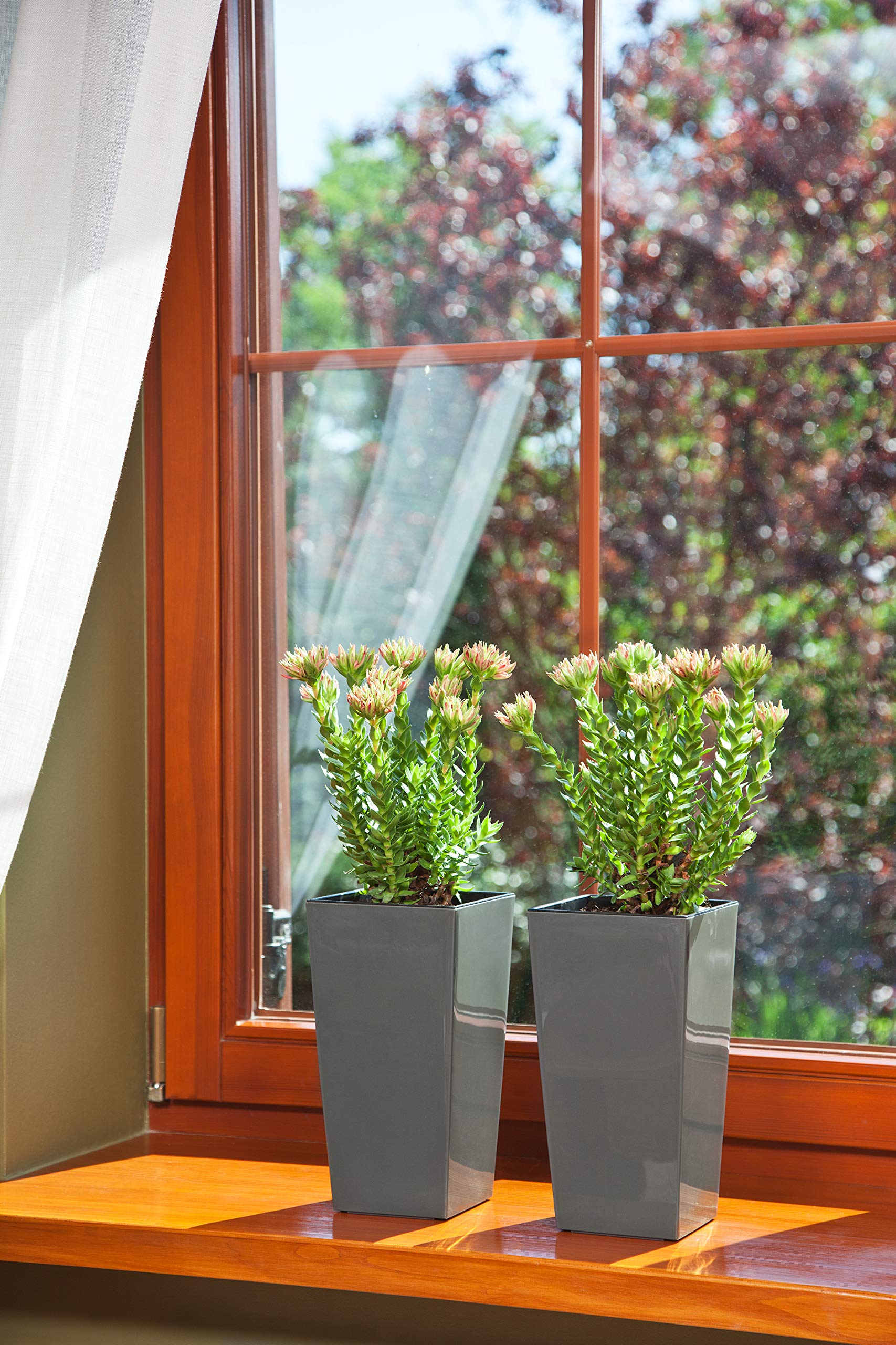 Bloempot zwart vierkant PAROS L | Gratis Levering